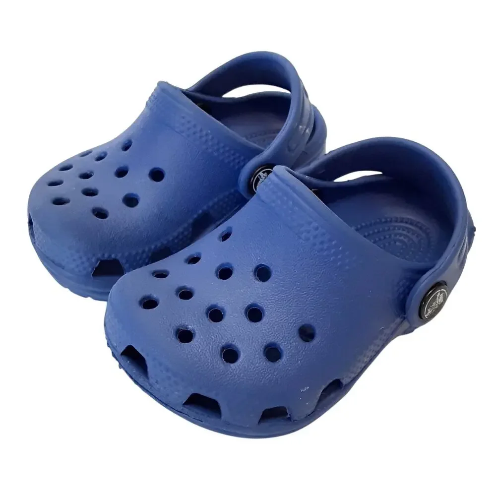 Crocs Clogs Baby Boy Blue Slip On Water Shoes Toddler 2/3 Outdoor Gender Reveal